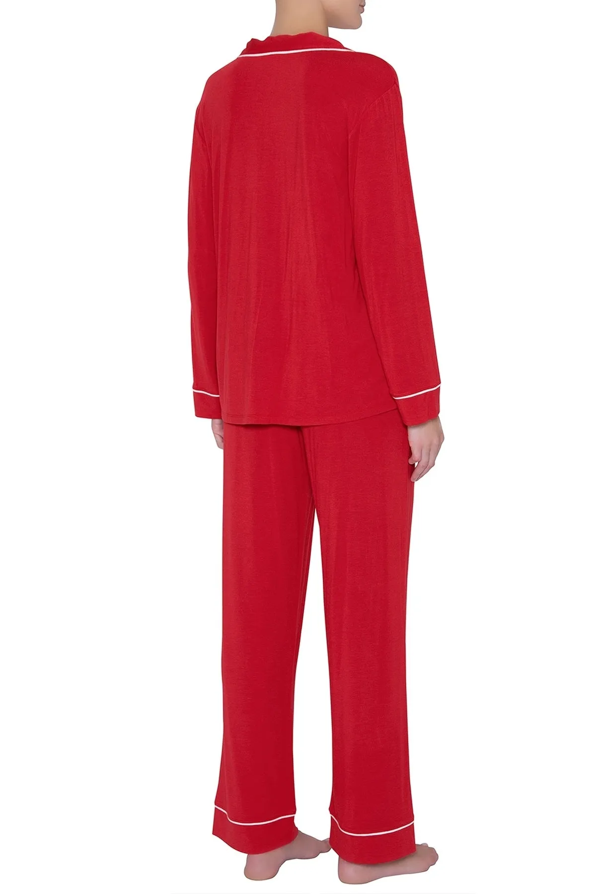 Eberjey - Gisele Long PJ Set in Haute Red/Ivory