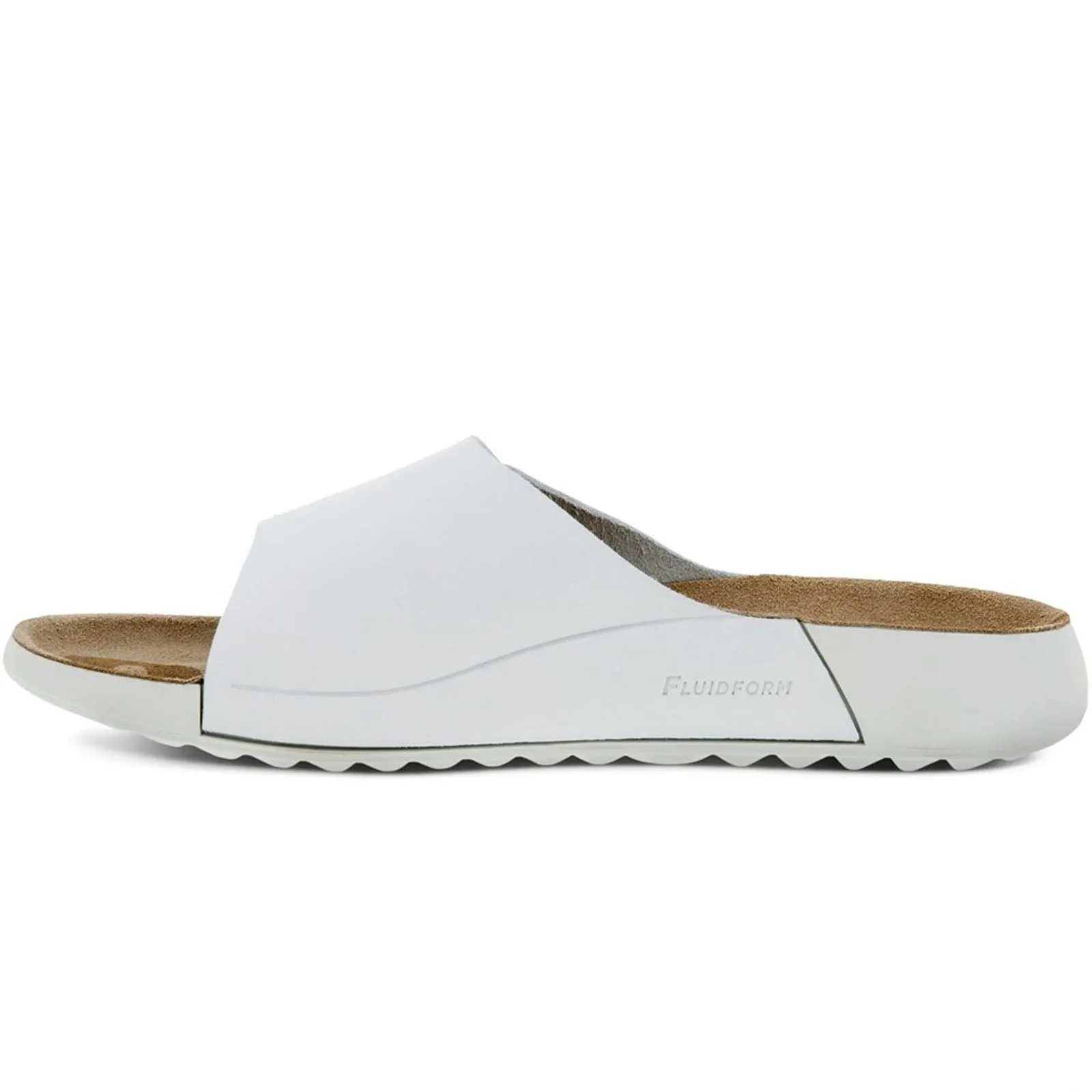 ECCO Womens Cozmo Leather Sliders - White