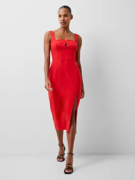 Echo Crepe Keyhole Midi Dress