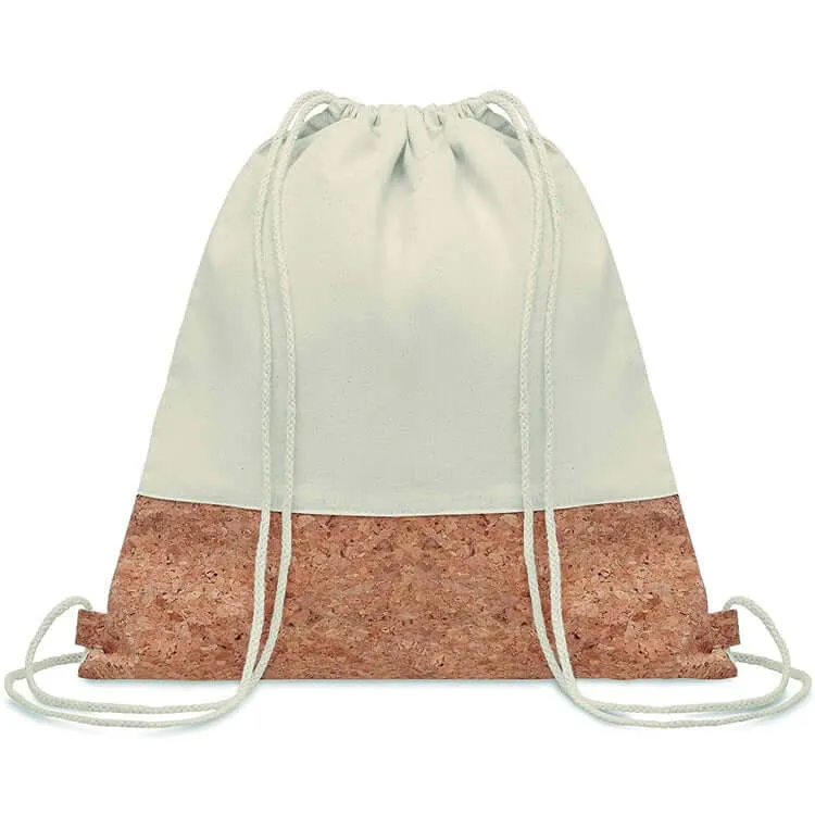 Eco-Friendly Cotton and Cork Drawstring Bag