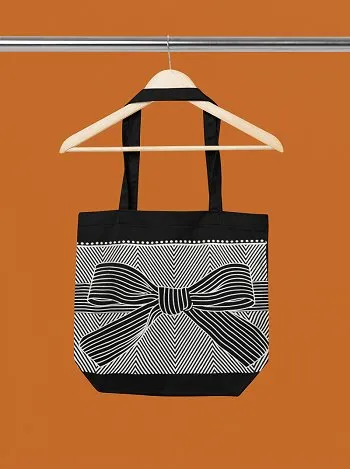 Eco-Friendly Tote Bag for Women with Zip for College & Office - Ribbon