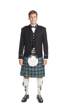 Economy Argyle Jacket Kilt Outfit with 8 Yard 16oz Bespoke Wool Kilt - Made to Order