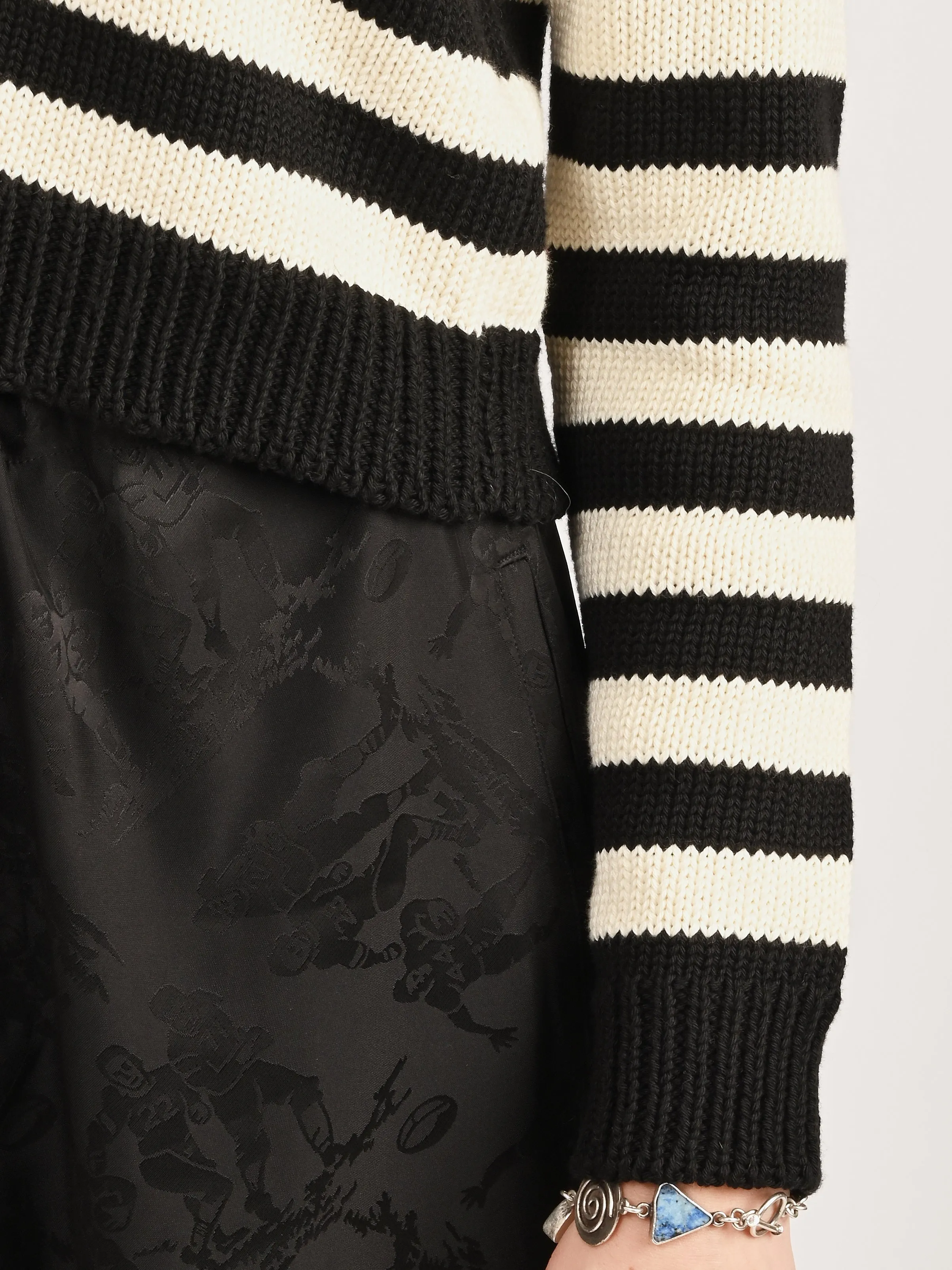 Ecru Stripe Shrunken Cotton Jumper