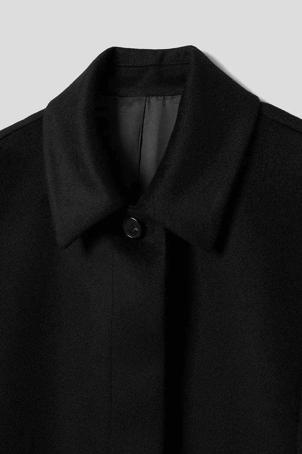 EDUARDO Women Belted Wool-Cashmere Single-Breasted Mac Balmacaan Long Coat.