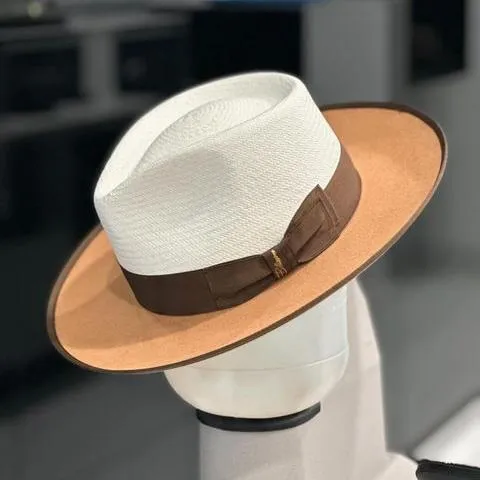 Effortless Class Two Stone Straw Felt Fedora Hat-Camel