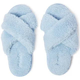 Egg Shell Blue Boucle Adult Slippers