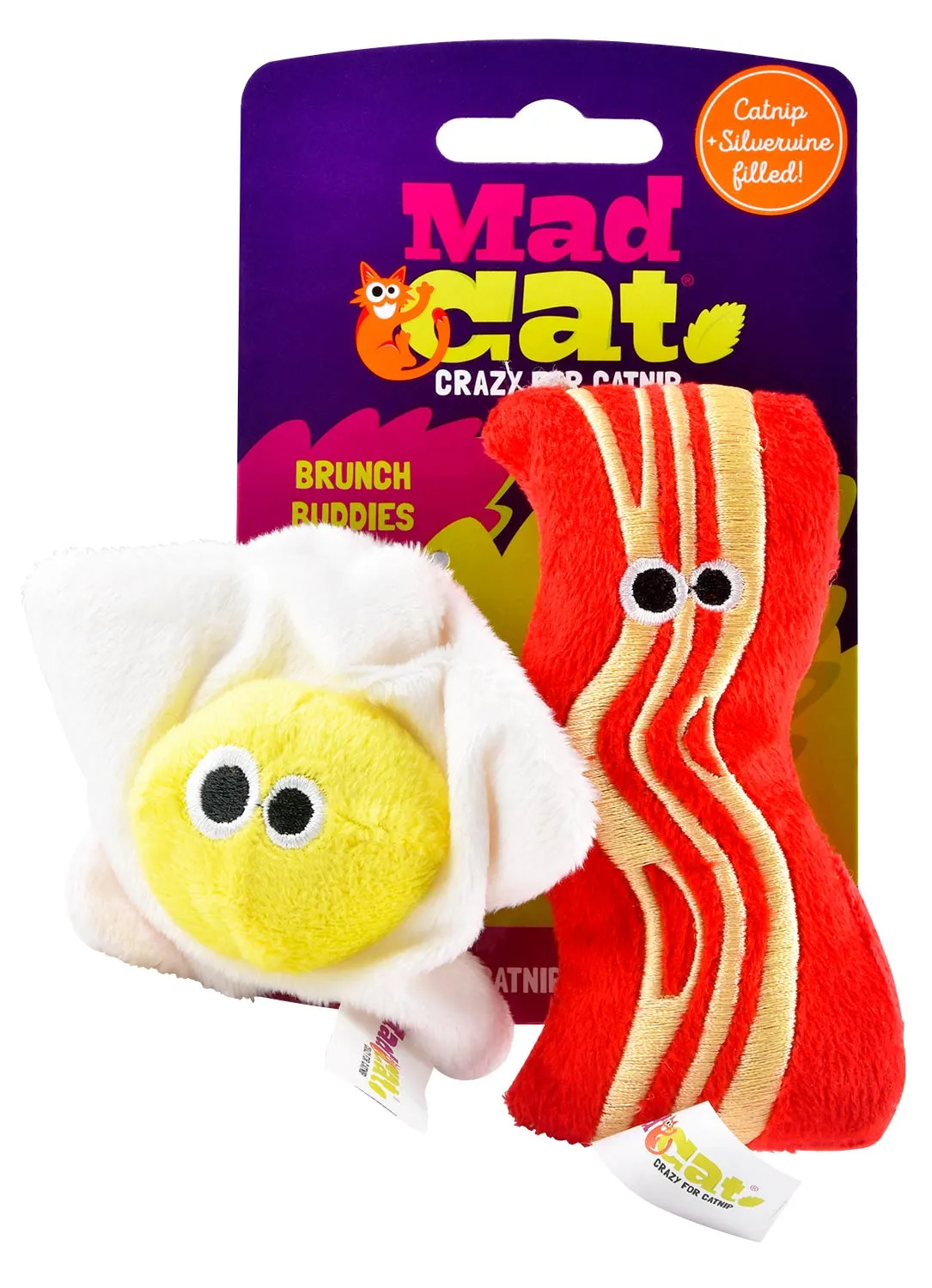 Egg/Bacon Mad Cat Catnip Toys, 2-pk