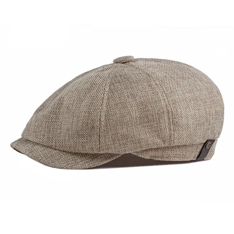 Eight Piece Solid Color Classic Newsboy Cap