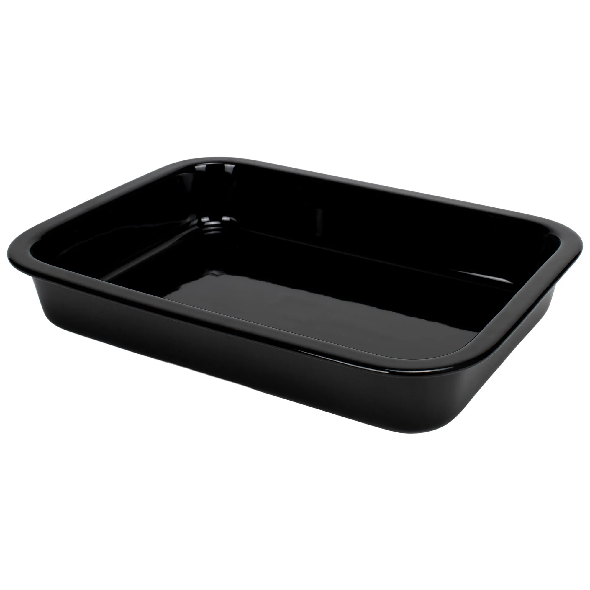 Elanze Designs Black 12.9 x 9.3 Porcelain Baking Dish With Stainless Steel Rack