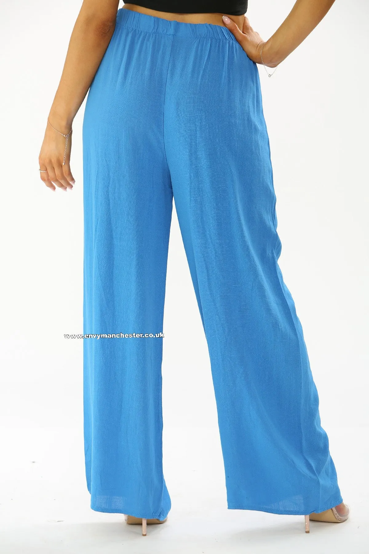 Elastic Waist Wide Leg Trousers