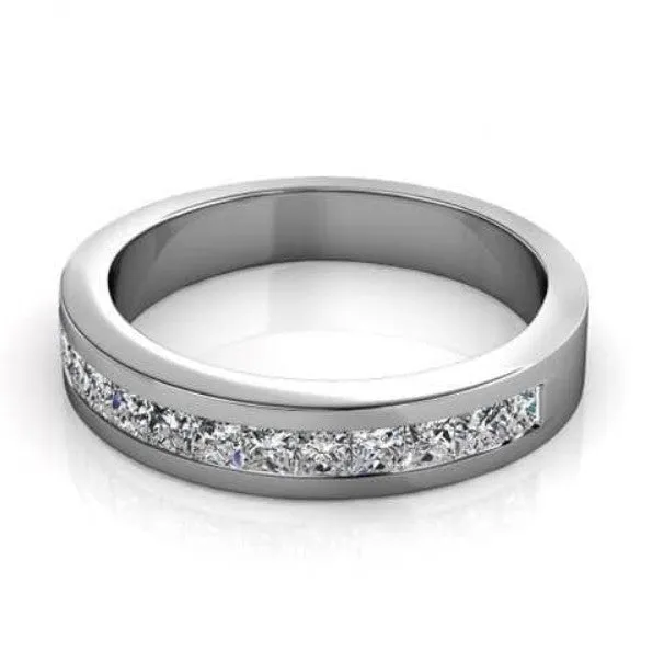 Elegant 1.10 CT Princess Cut Diamond Wedding Ring in 18KT White Gold