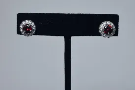 Elegant Ruby Sterling Silver Stud Earrings