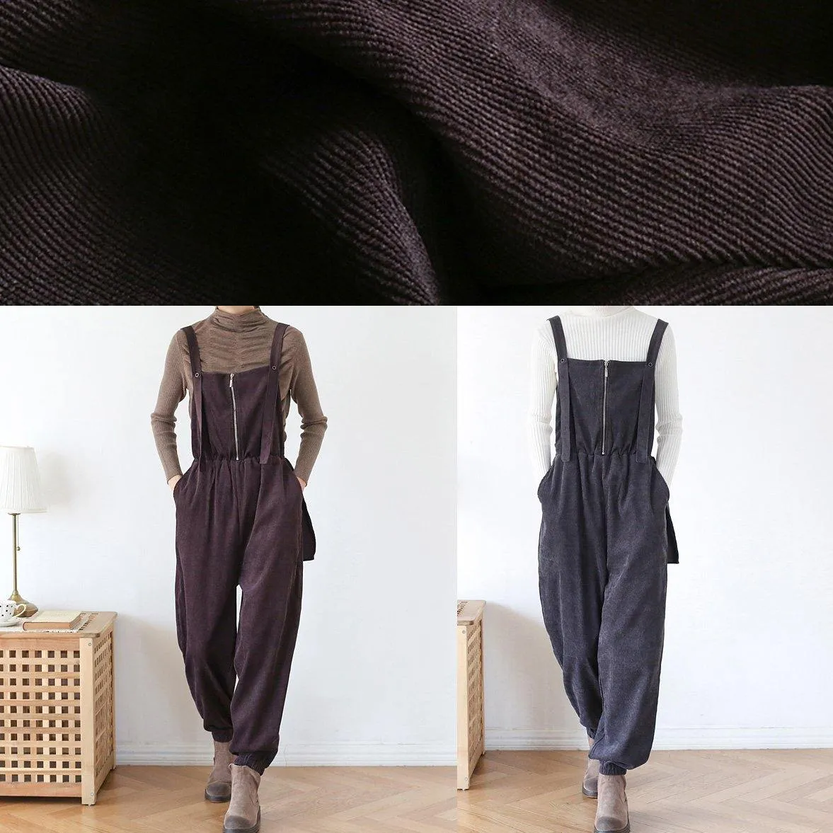 Elegant spring pants oversize chocolate Work Outfits jumpsuit pants