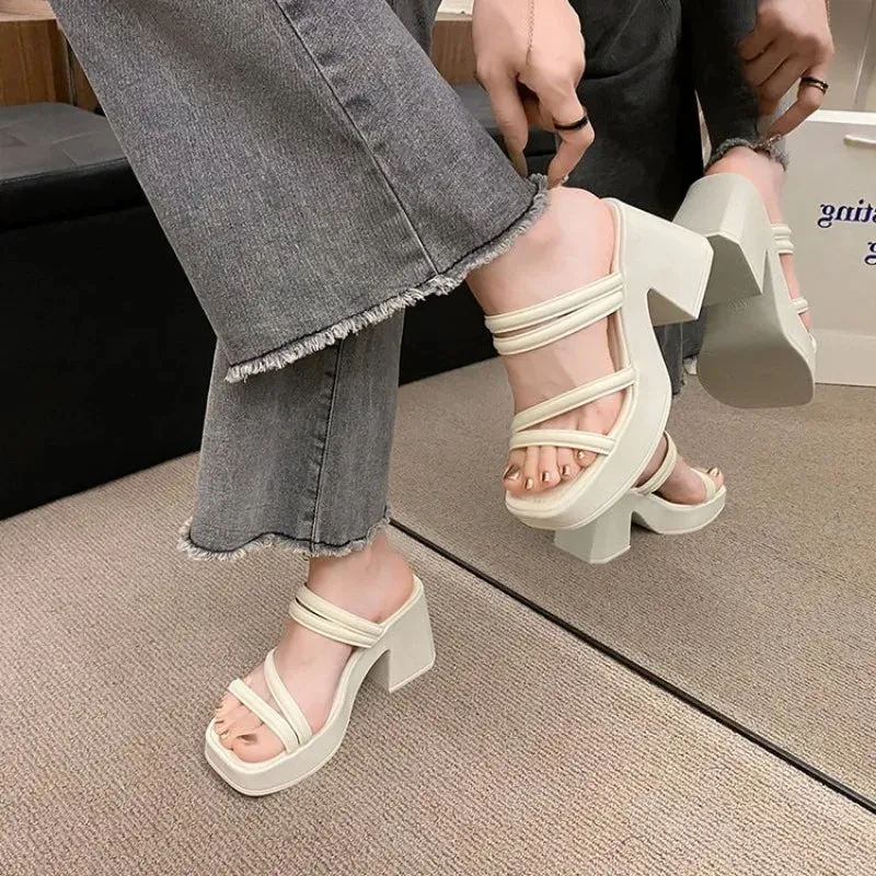 Elenora Square Heels Sandals