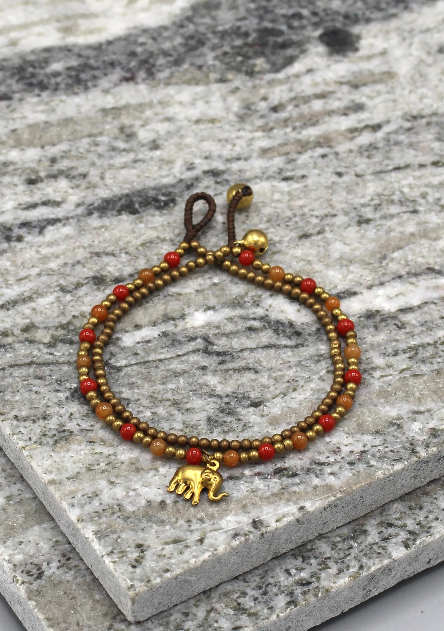 Elephant Charm Glass Beads Women's Anklet