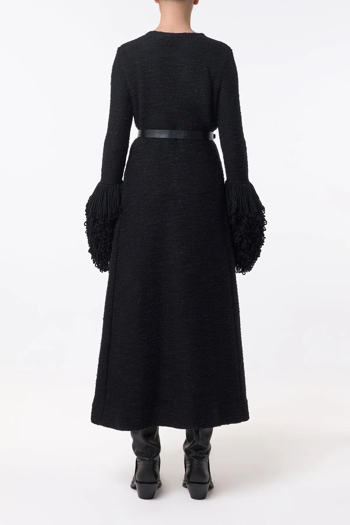 Elete Knit Coat in Black Cashmere Silk