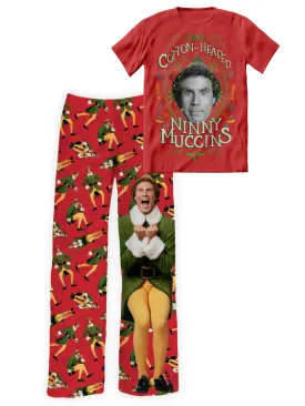 Elf Movie Pajama Set – Sleep Shirt & Pajama Pants (Red)