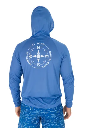 Eli Hoodie VI Compass UPF50 Top - Barbuda Blue