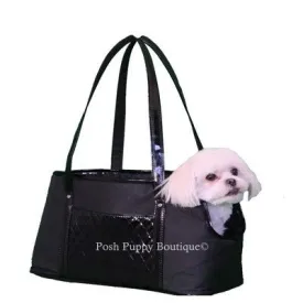 Ella Tote Dog Carrier-Black-Black