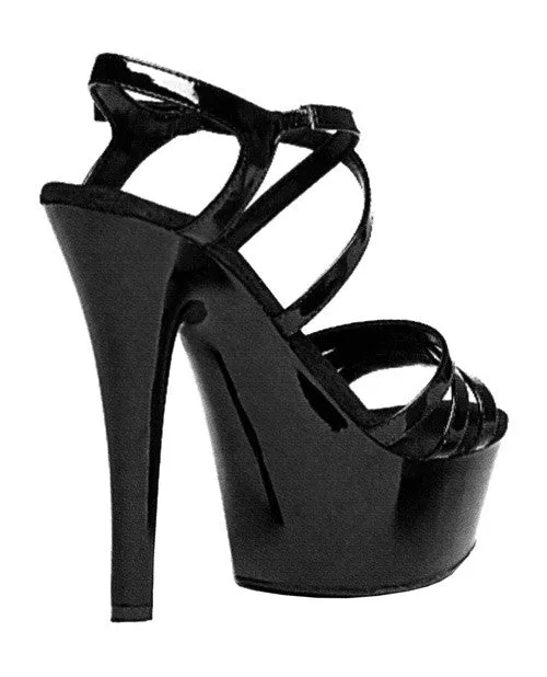 Ellie Shoes Dreamer 6" Stiletto W-2" Platform Black Eight