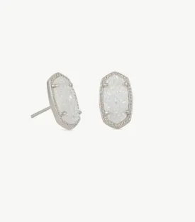 Ellie Silver Stud Earrings in Iridescent Drusy