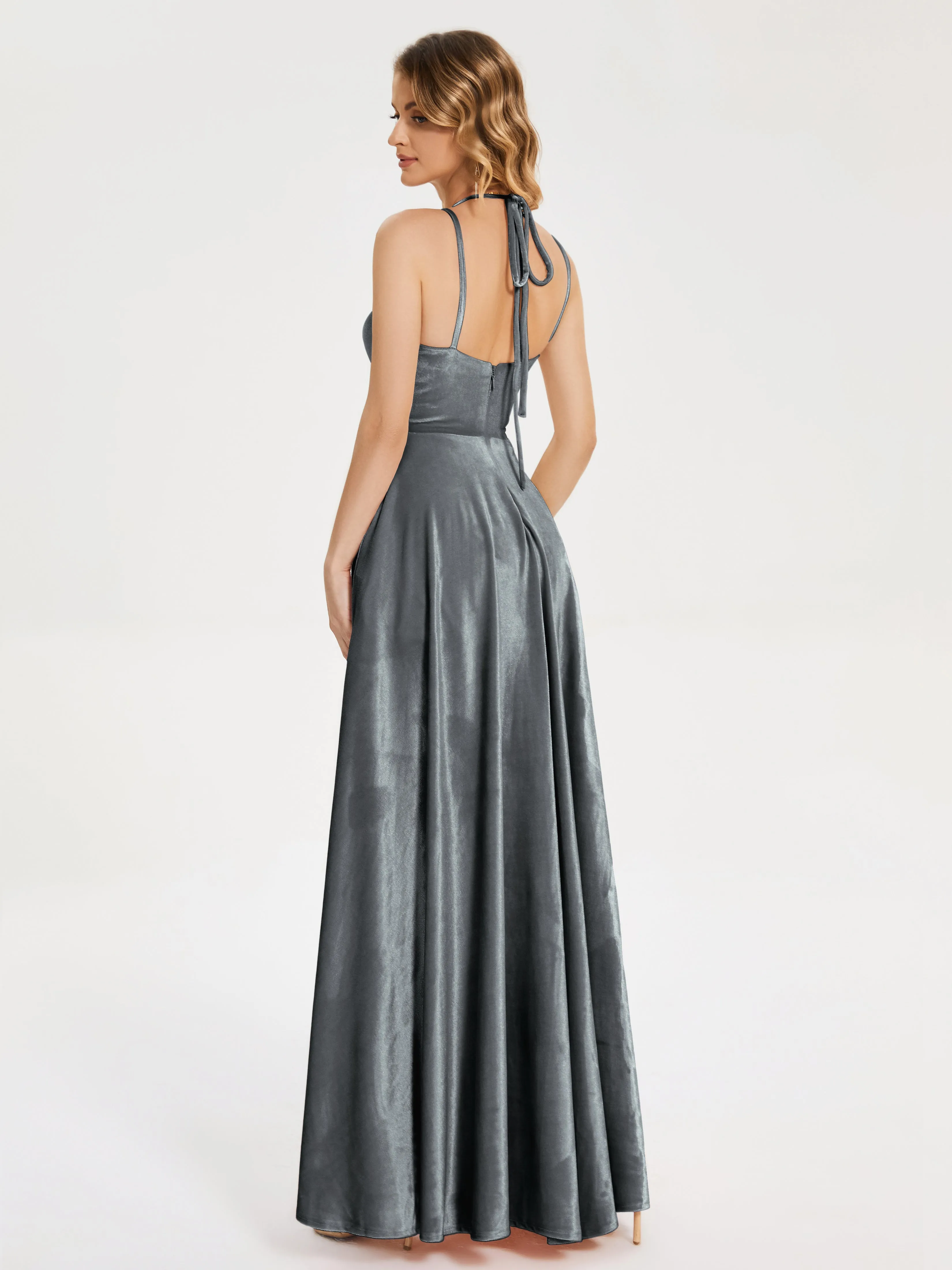 Elsie Modest Split Velvet Mother of the Bride Dresses