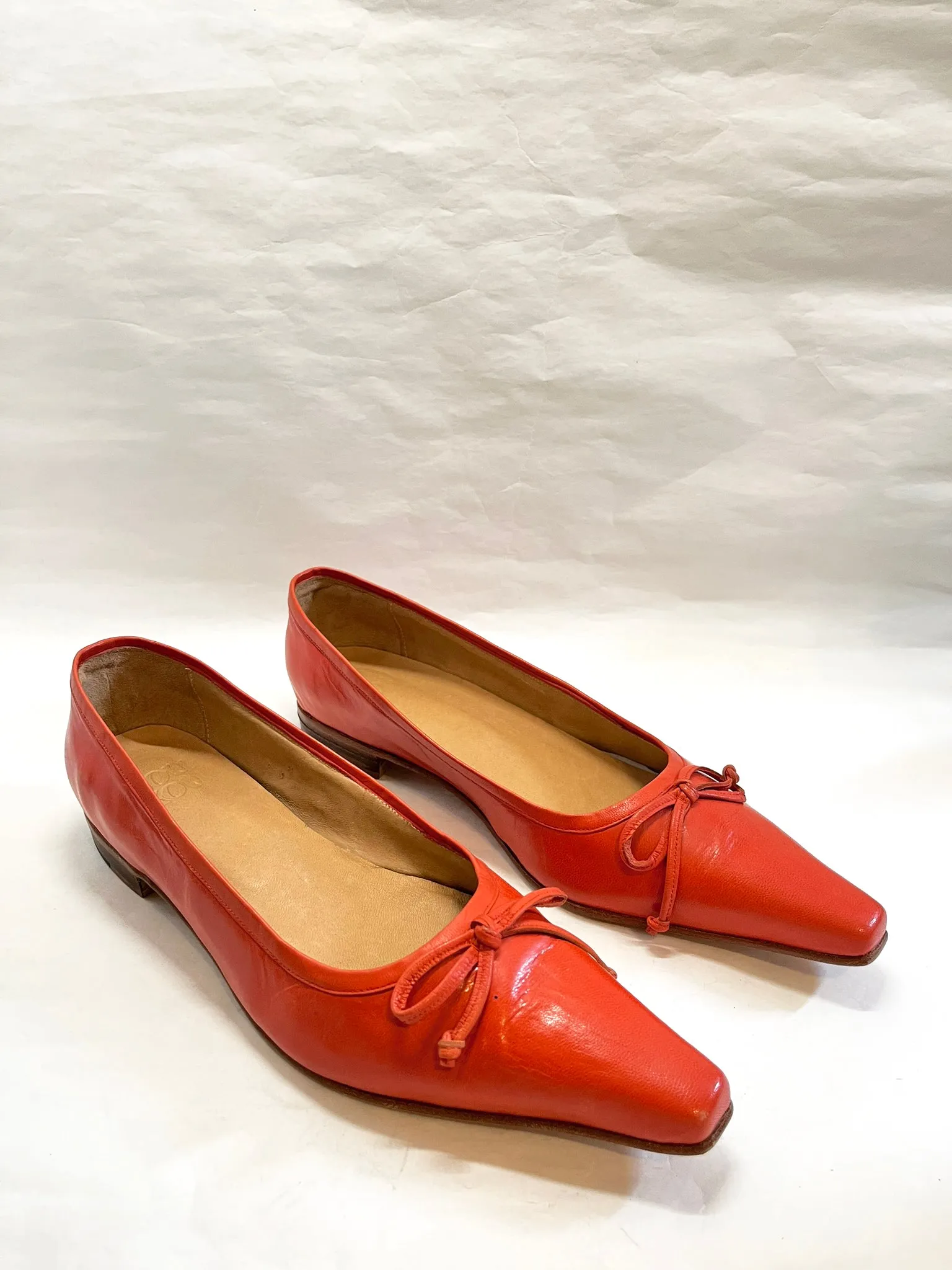 Ema Bow Flat in Tomato Size 40