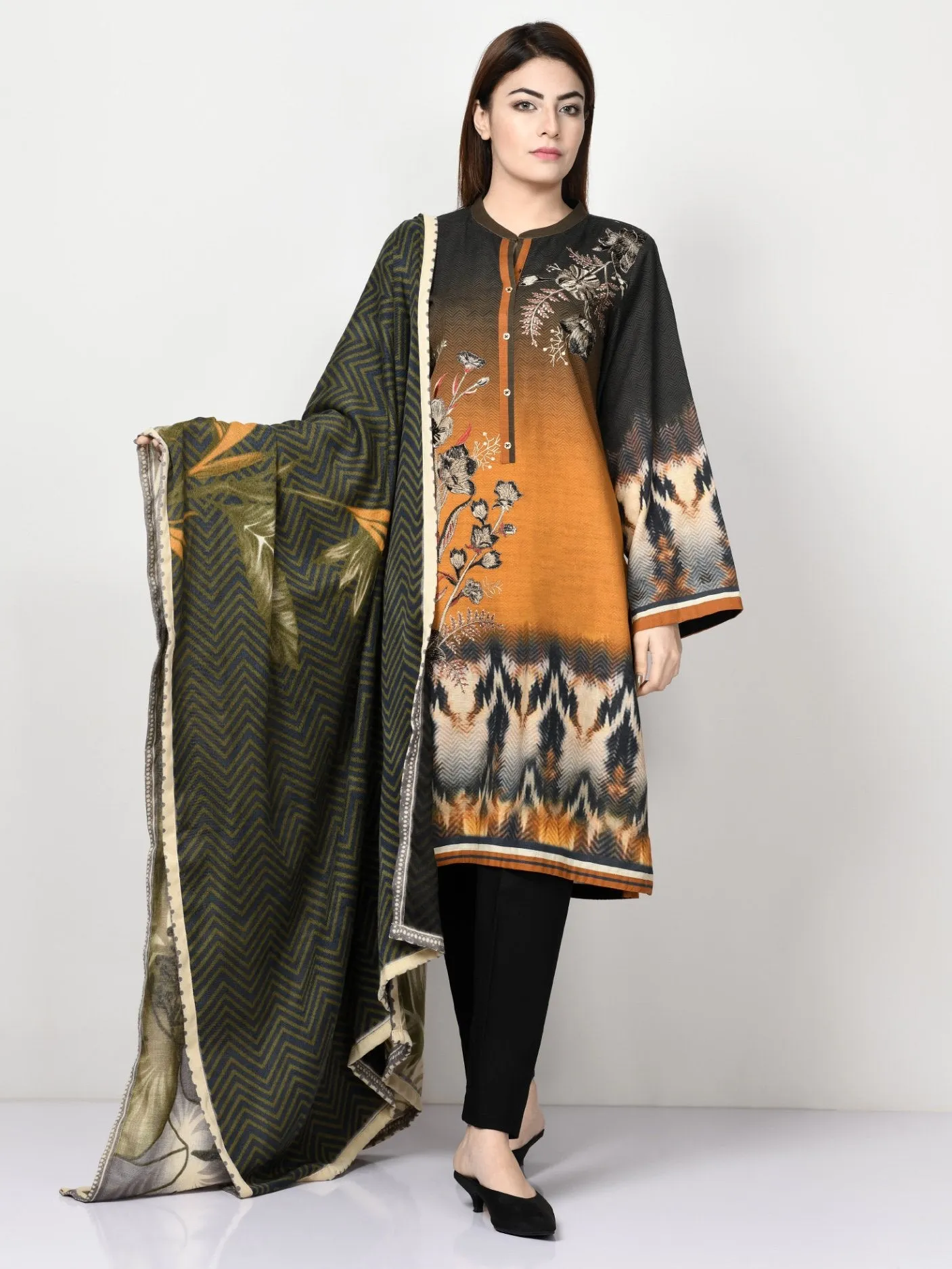 Embroidered Khaddar Suit