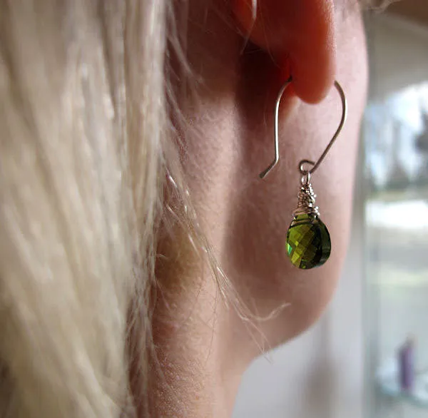 Emerald Crystals Dangle Earrings