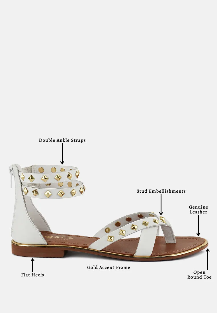 Emmeth Studs Embellished Flat Sandals