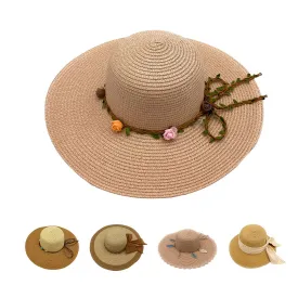 Empire Cove Womens Wide Brim Straw Hat Floppy Sun Hat Panama Fedora Summer