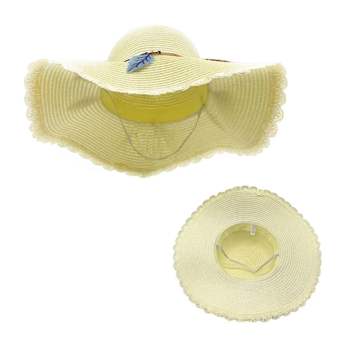 Empire Cove Womens Wide Brim Straw Hat Floppy Sun Hat Panama Fedora Summer