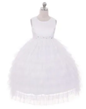 Enchanting Mesh Layered Princess Dress - White