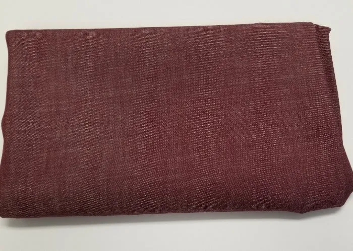 End of Bolt:1-3/8th yards of Cone Mills Non-Stretch Fashion Denim Burgundy - 9.5 oz- Remnant