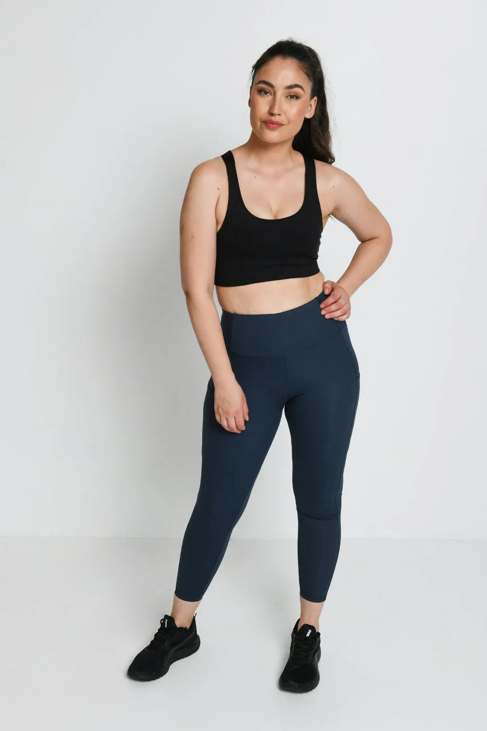 Energise 7/8 High Waisted Gym Leggings - Thunder Blue