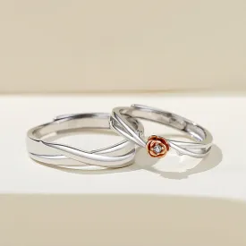 Engraved Matching Wedding Anniversary Rings Set for Two - Adjustable Size