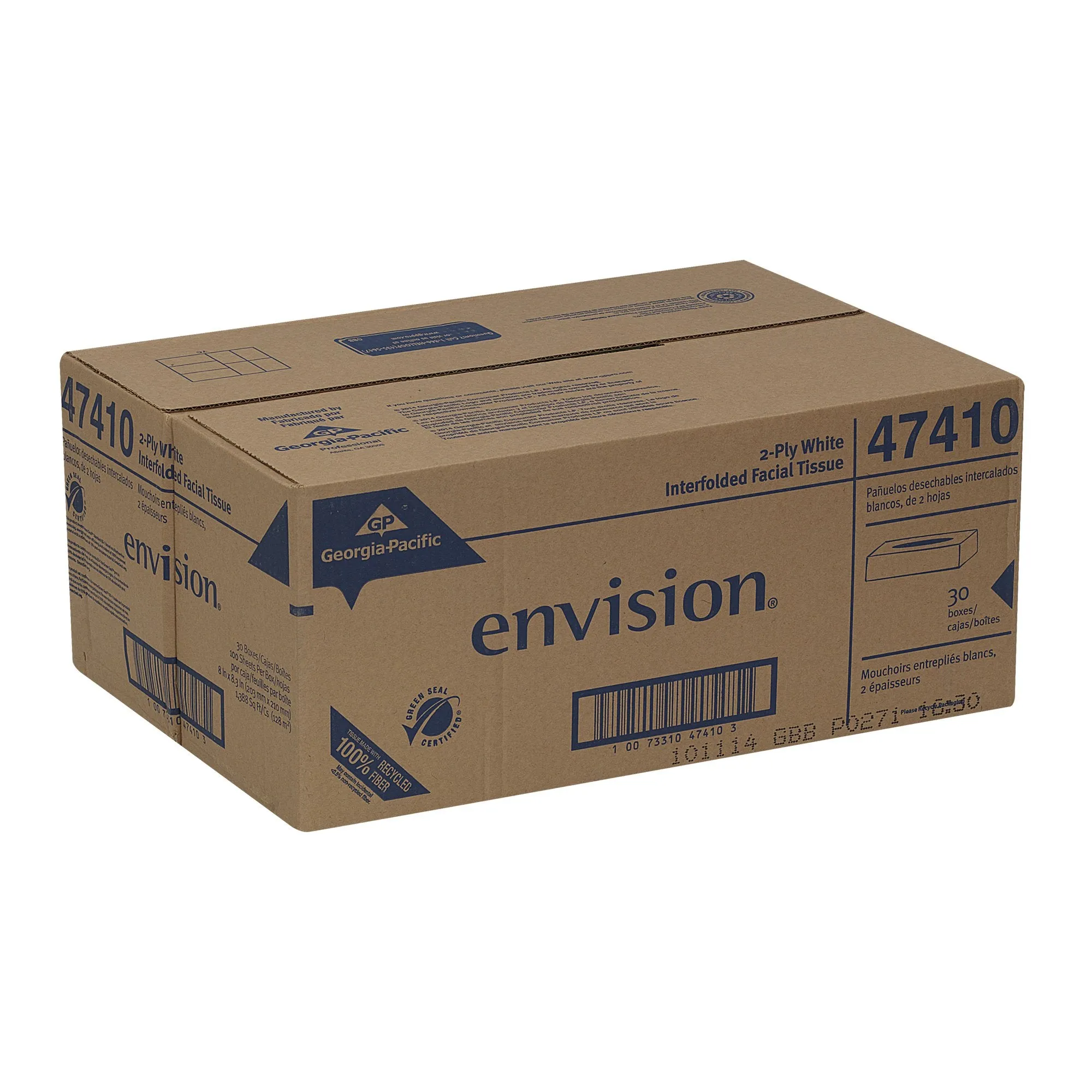 Envision Facial Tissue White 8 X 8-3/10 Inch