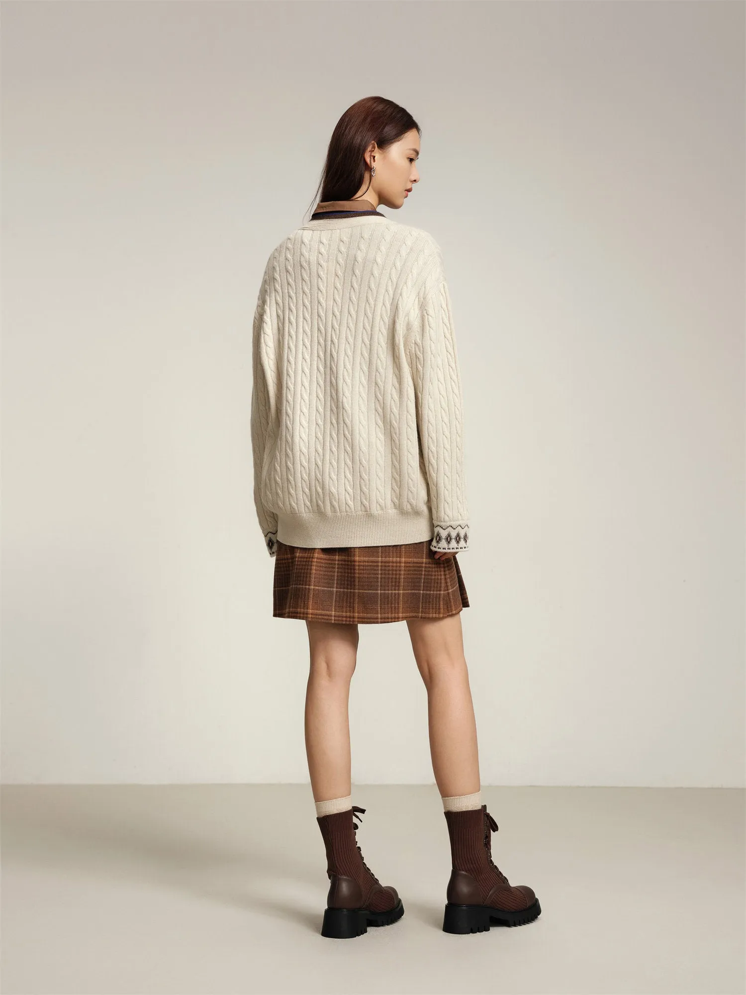 EP YAYING Yak Wool Jacquard Knitted Sweater