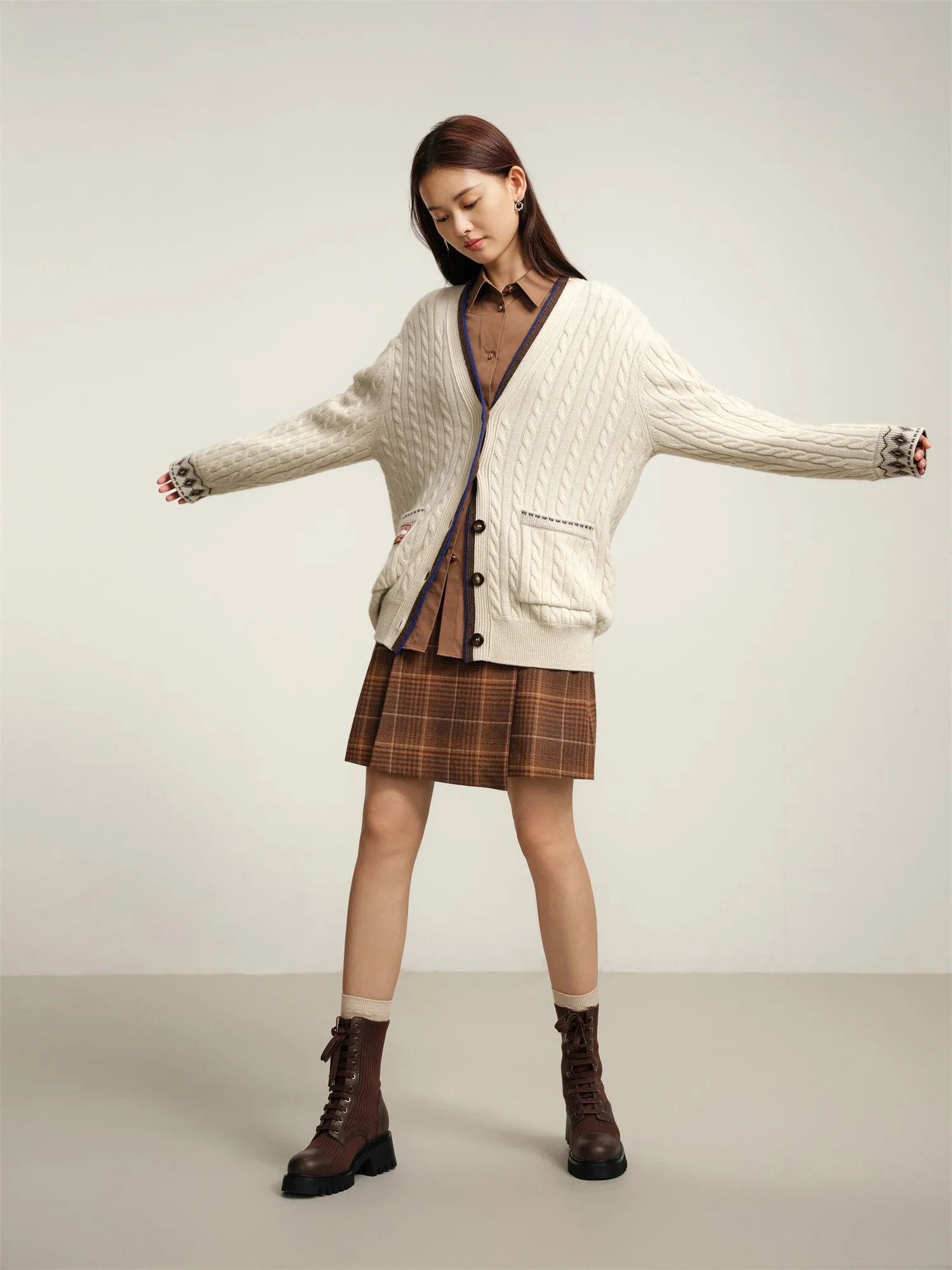 EP YAYING Yak Wool Jacquard Knitted Sweater