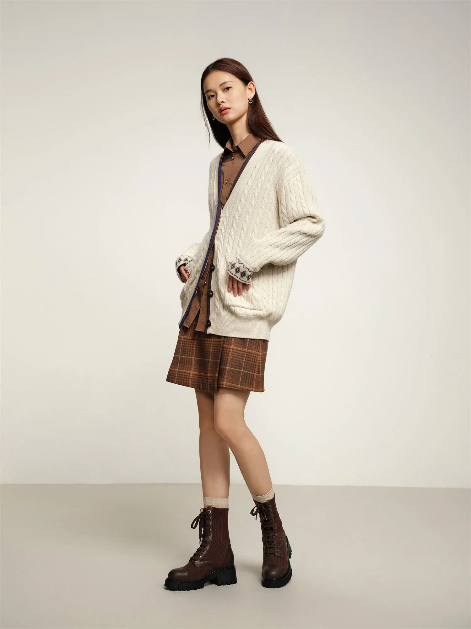 EP YAYING Yak Wool Jacquard Knitted Sweater