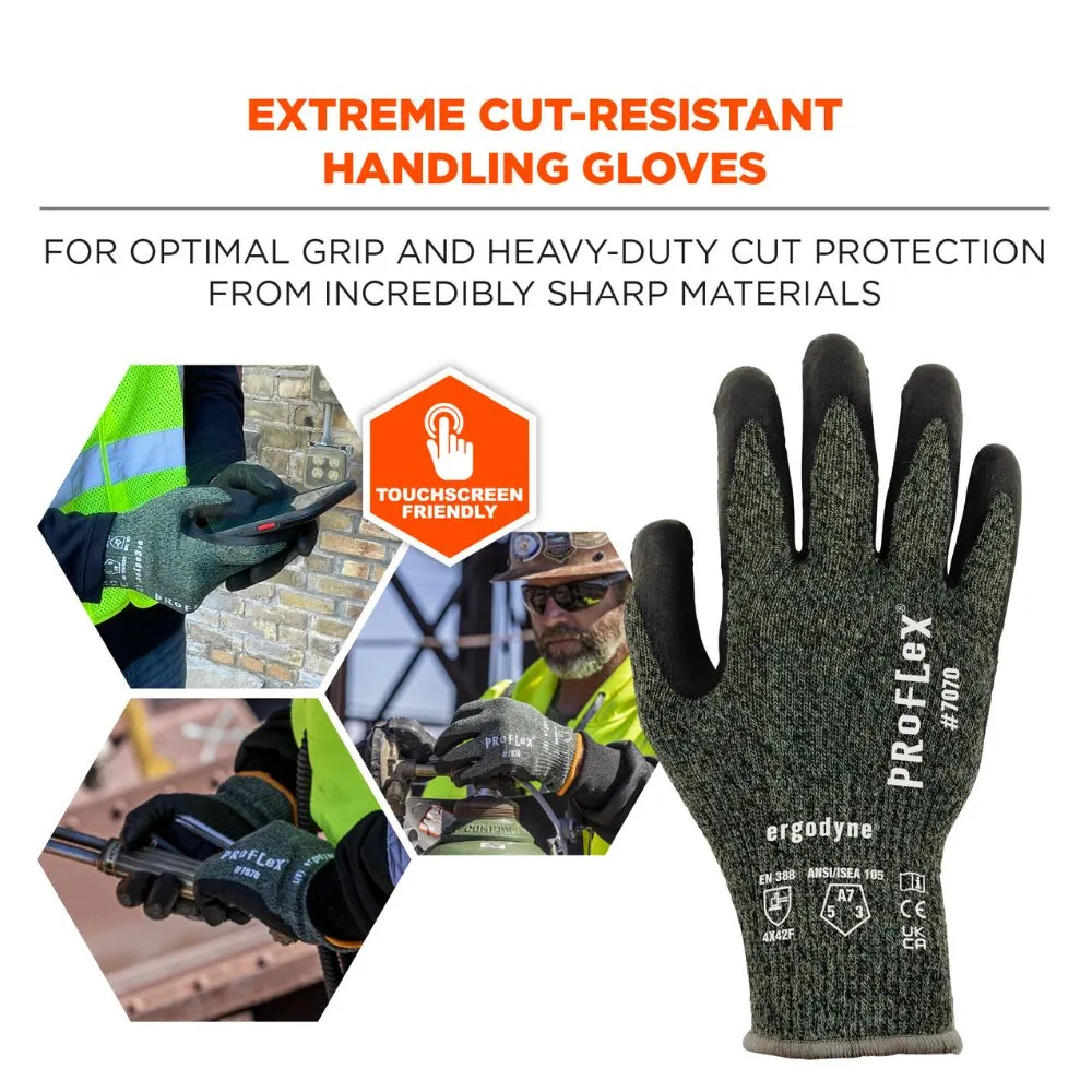 Ergodyne 18036 #7070 12-pair 2XL Green ANSI A7 Nitrile Coated CR Gloves