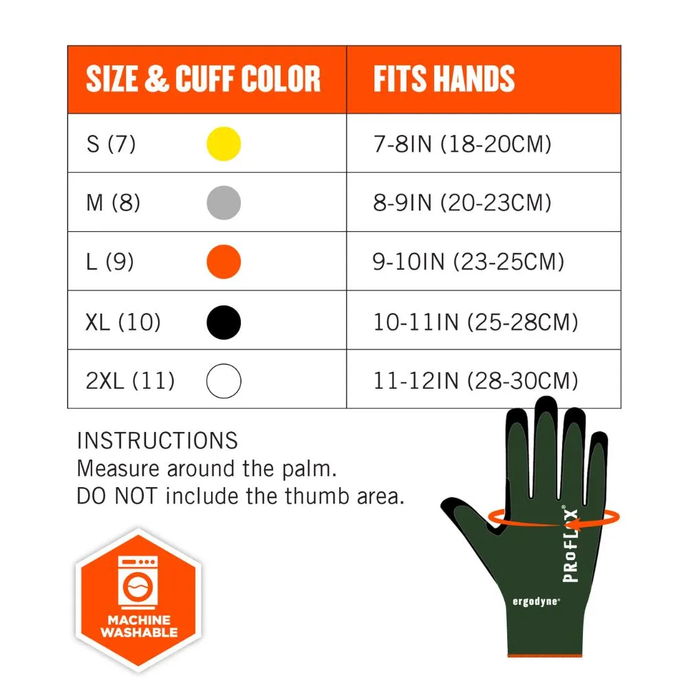 Ergodyne 18036 #7070 12-pair 2XL Green ANSI A7 Nitrile Coated CR Gloves