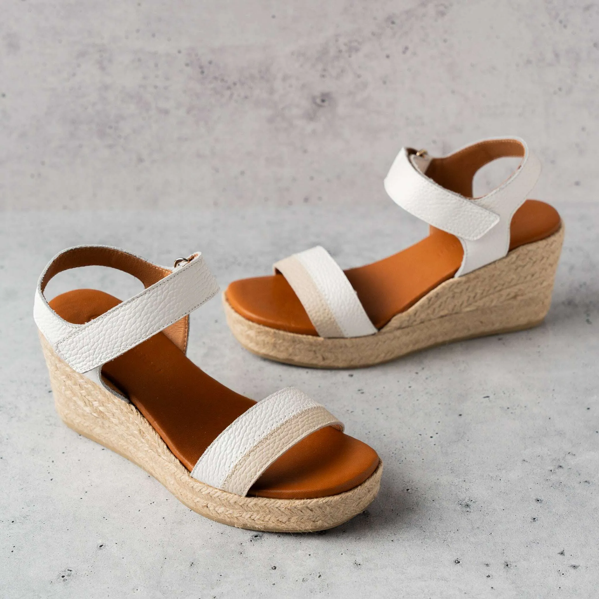 Eric Michael - Panama - White/Taupe Espadrille