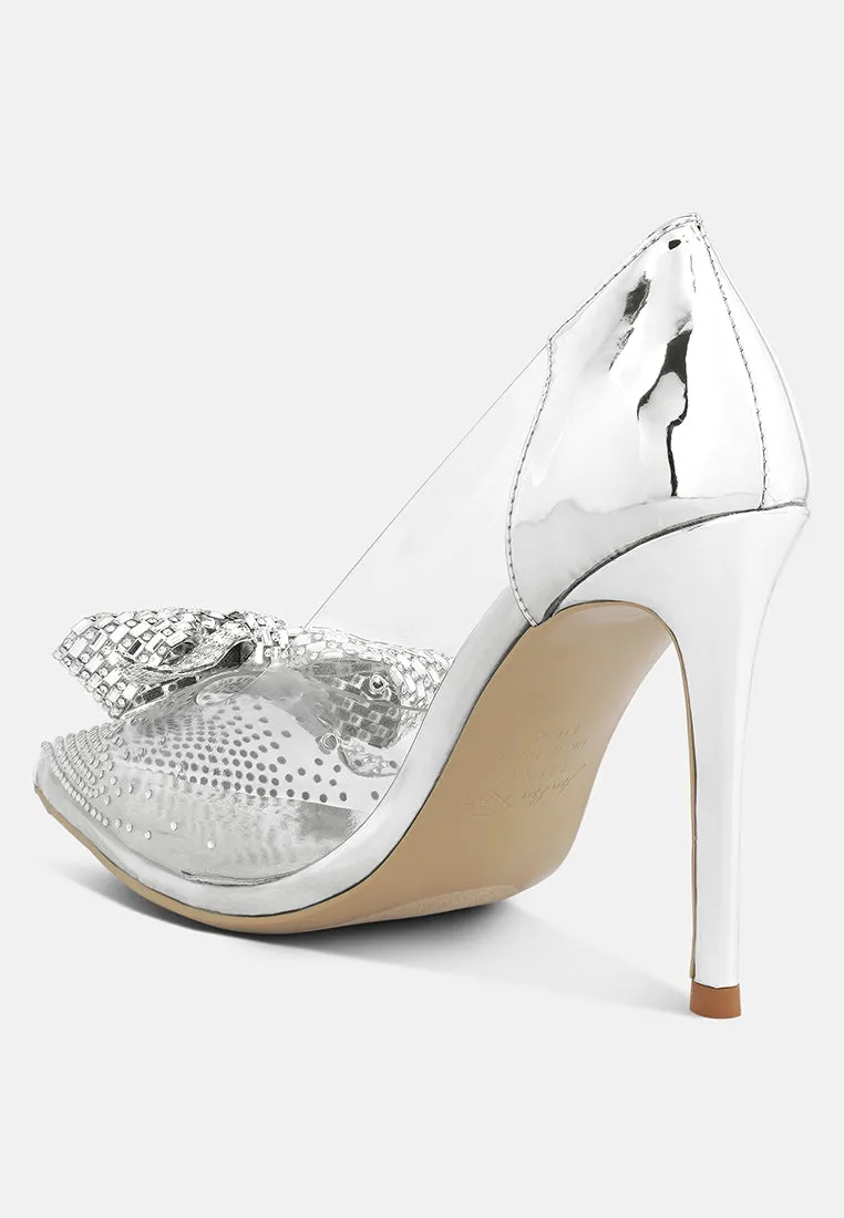 Erika Rhinestones Embellished Clear Pump Shoes