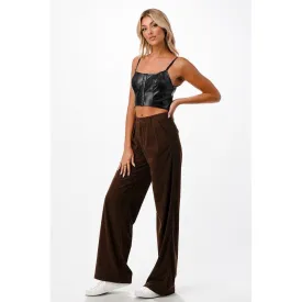 Erin Brown Corduroy Wide Leg Pant