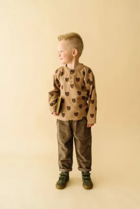 Espresso Organic Tee and Corduroy Pant Set