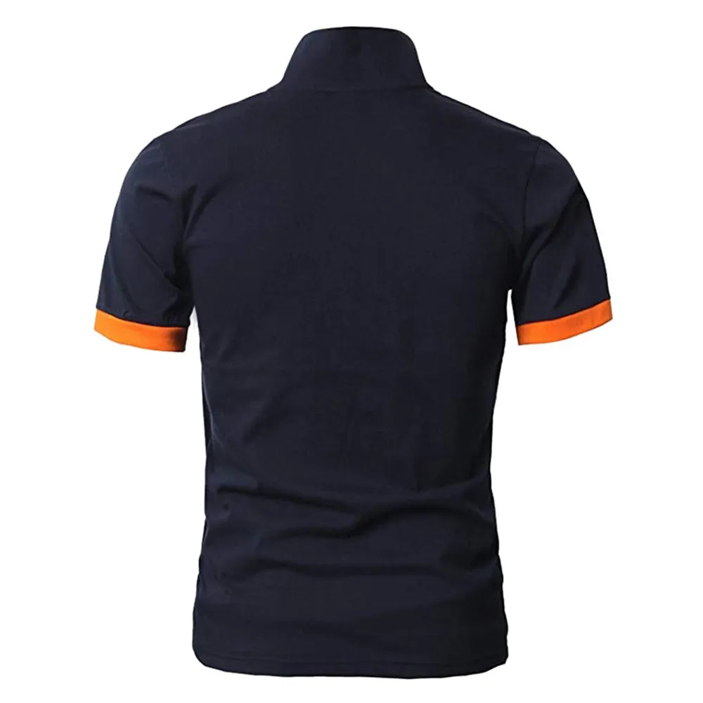 Essential Polos Navy & Orange Classic Polo Shirt Wholesale (   Regular Shipping)