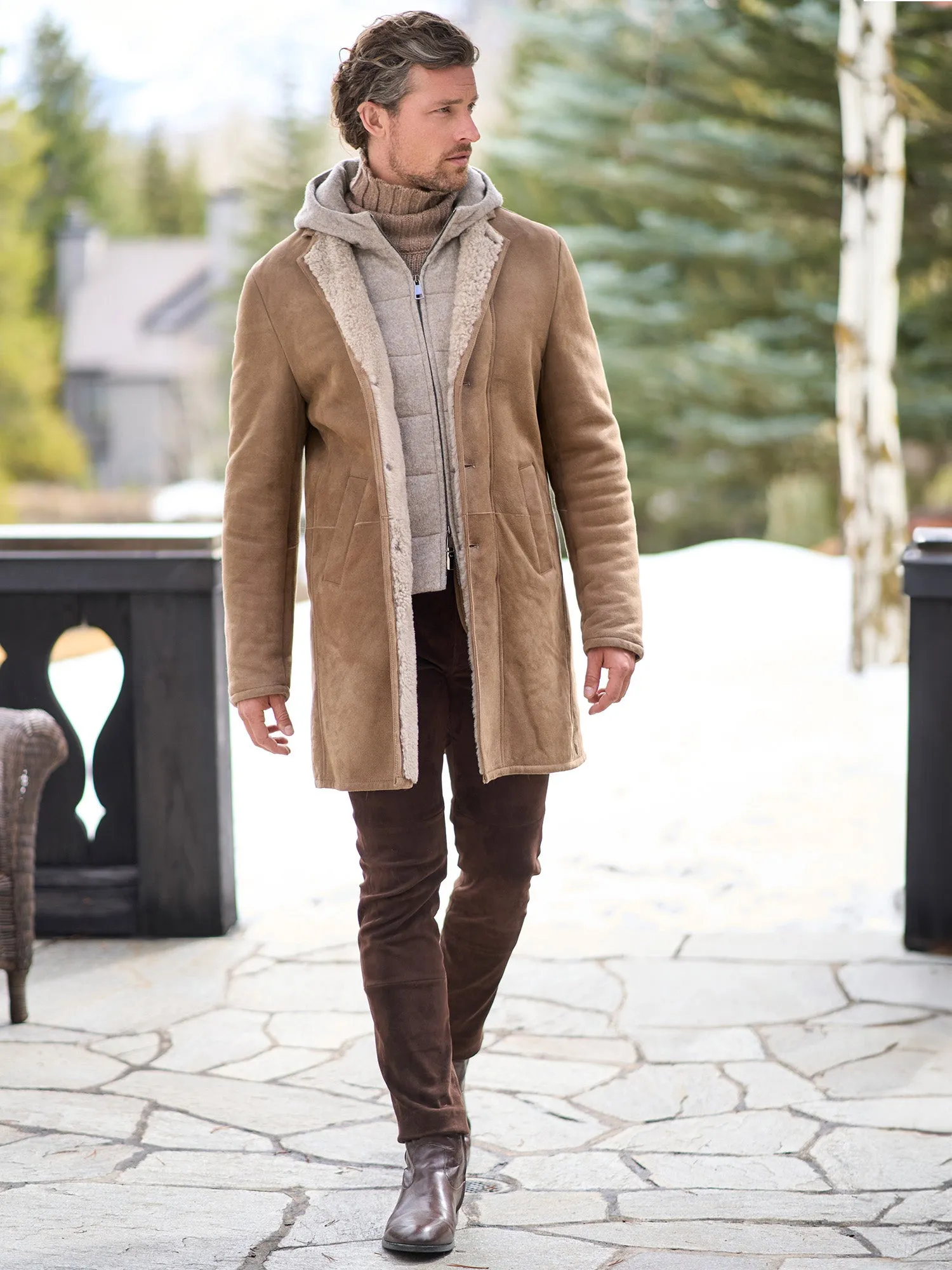 Ethan Shearling Lined Coat