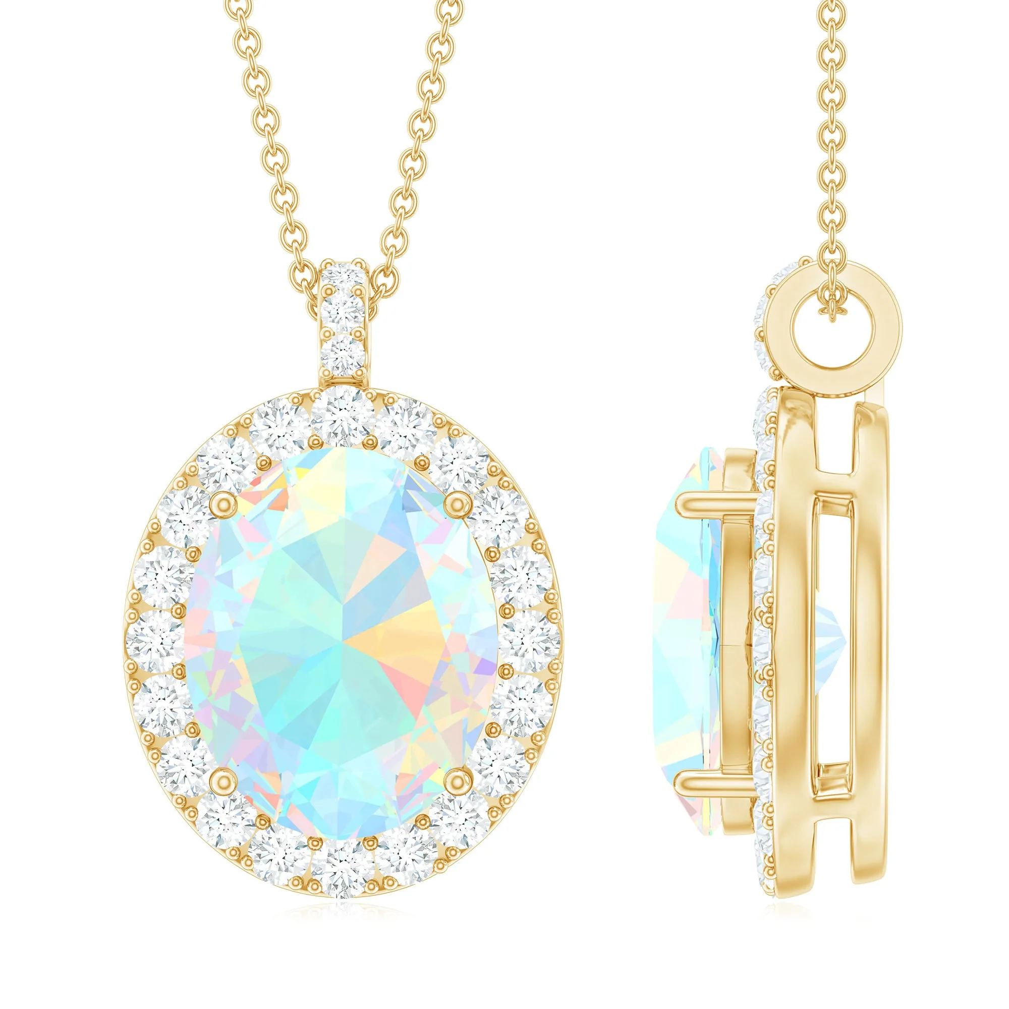 Ethiopian Opal Statement Pendant Necklace