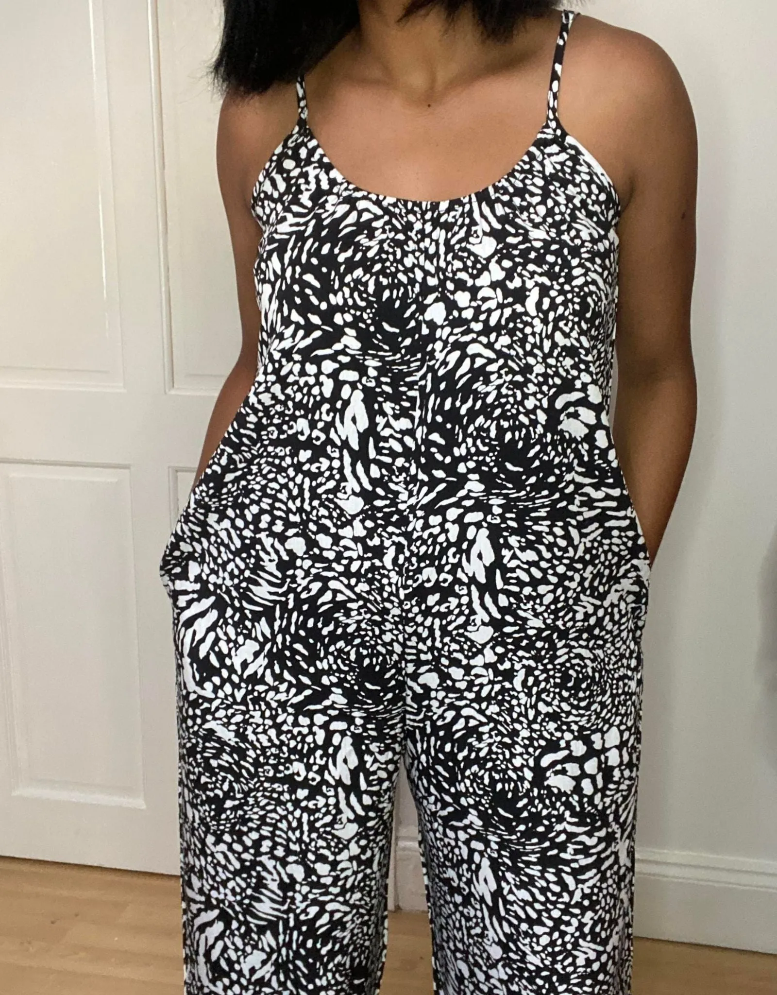 Etta Printed Wide Leg Jumpsuit with Pockets